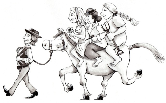 Kolme neitoa TYPISTETTY